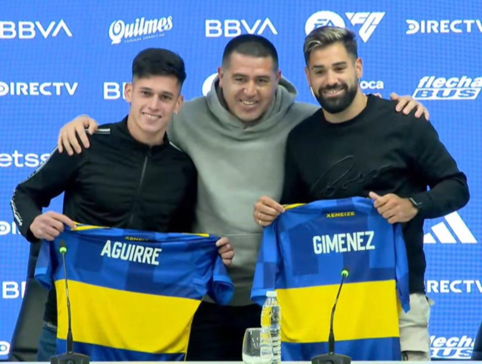 Sigue sumando: Boca presentó a Giménez y a Aguirre