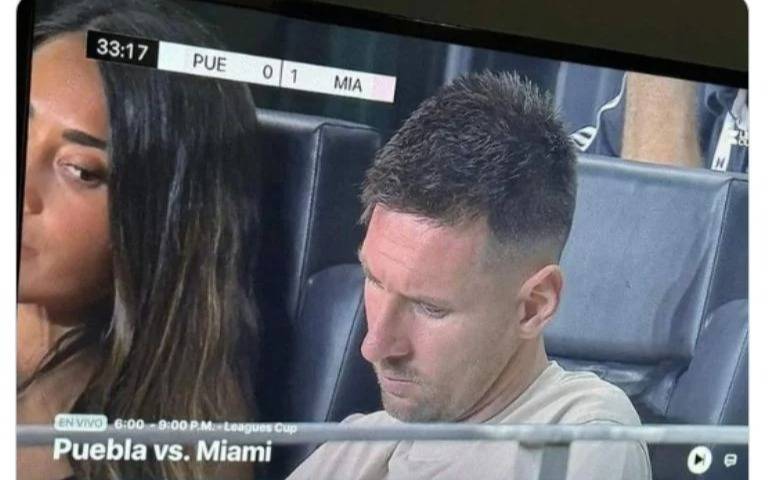 Antonela fue captada por las cámaras mientras espiaba "disimuladamente" el celular de Messi