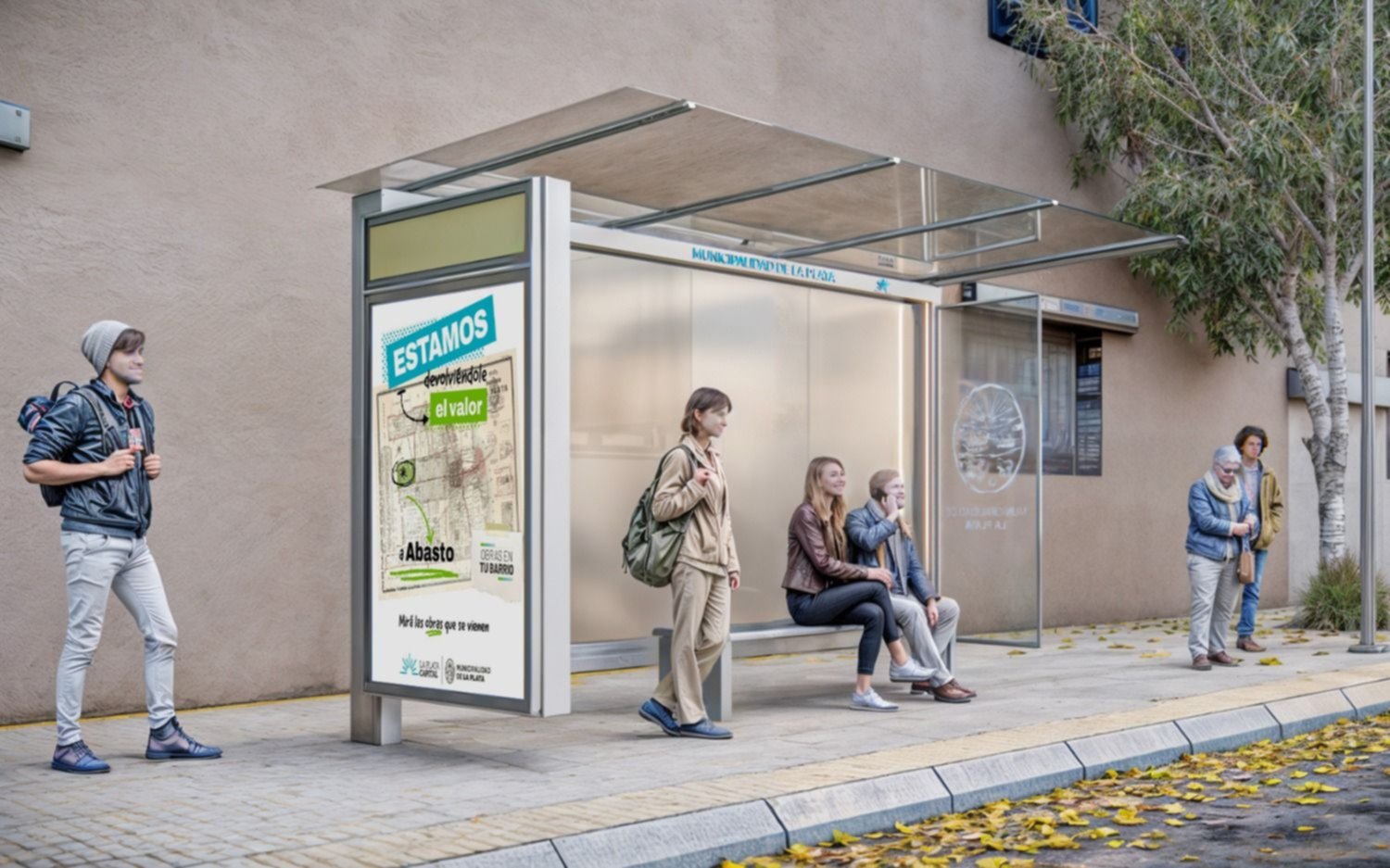 Pantallas digitales y diseño moderno: así serán las nuevas paradas de micros de La Plata
