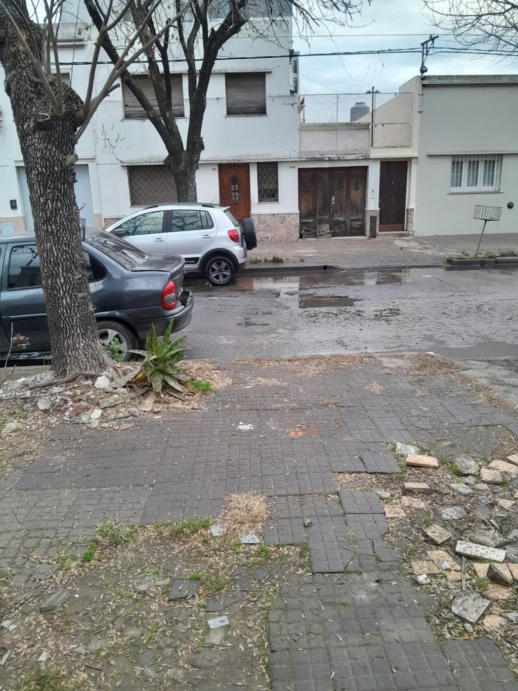 Cañería rota dejó sin agua a un vecino e inundó la calle en barrio Hipódromo