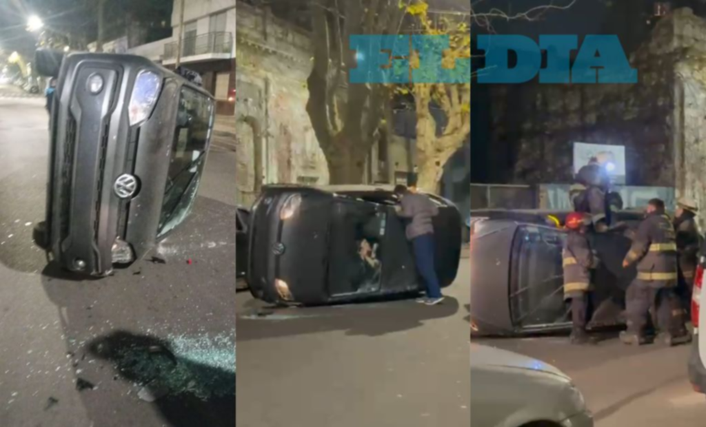 Bomberos rescataron a una joven de 18 años tras vuelco en el centro de La Plata