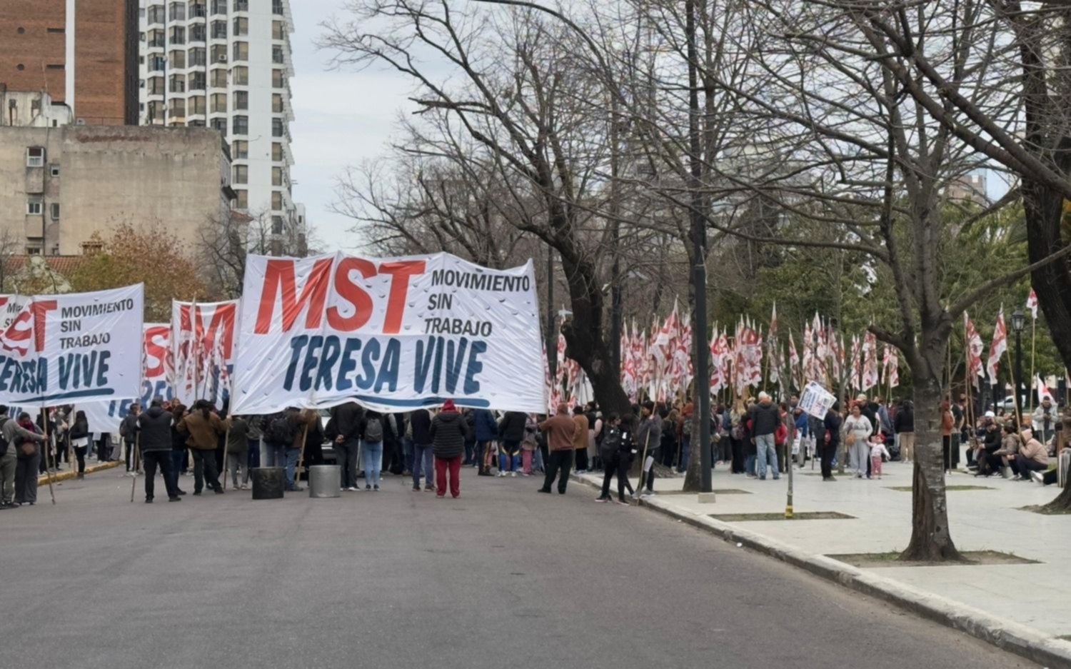 Organizaciones sociales marchan y complican el tránsito en La Plata