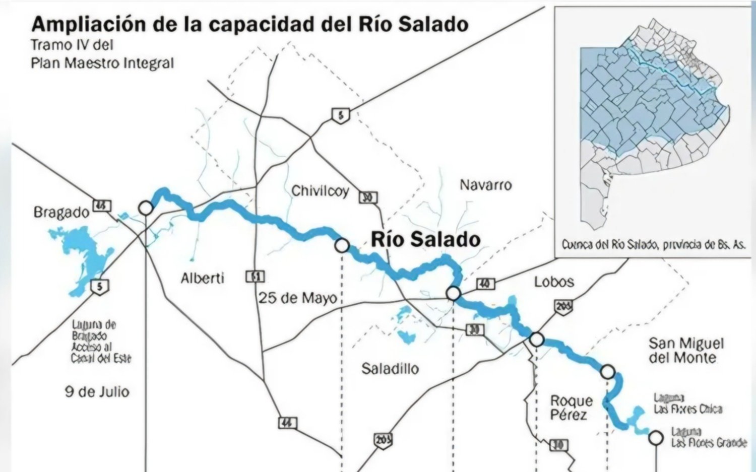 Demoras en el Plan del Salado agravan inundaciones y frenan obras claves en la región