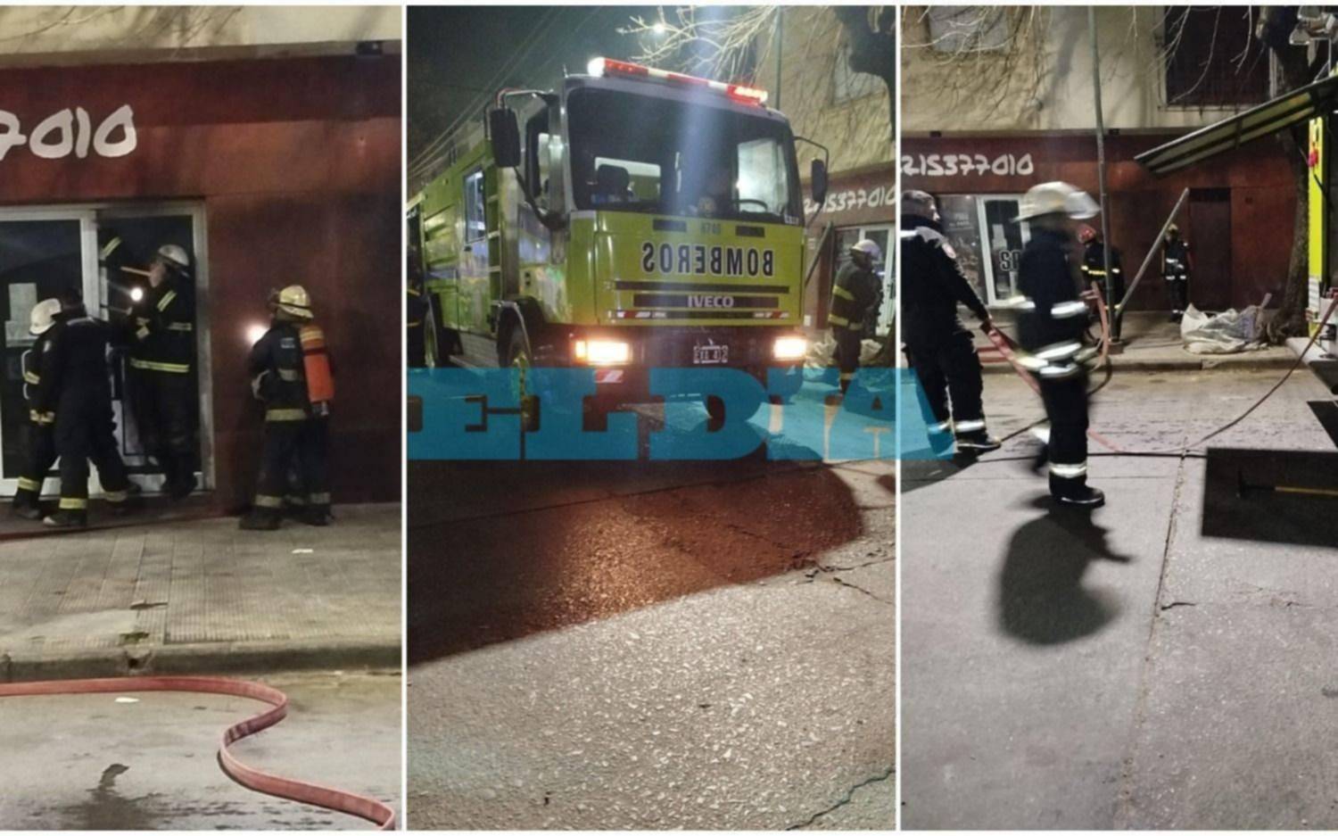 Principio de incendio y tensión en una parrilla de La Plata