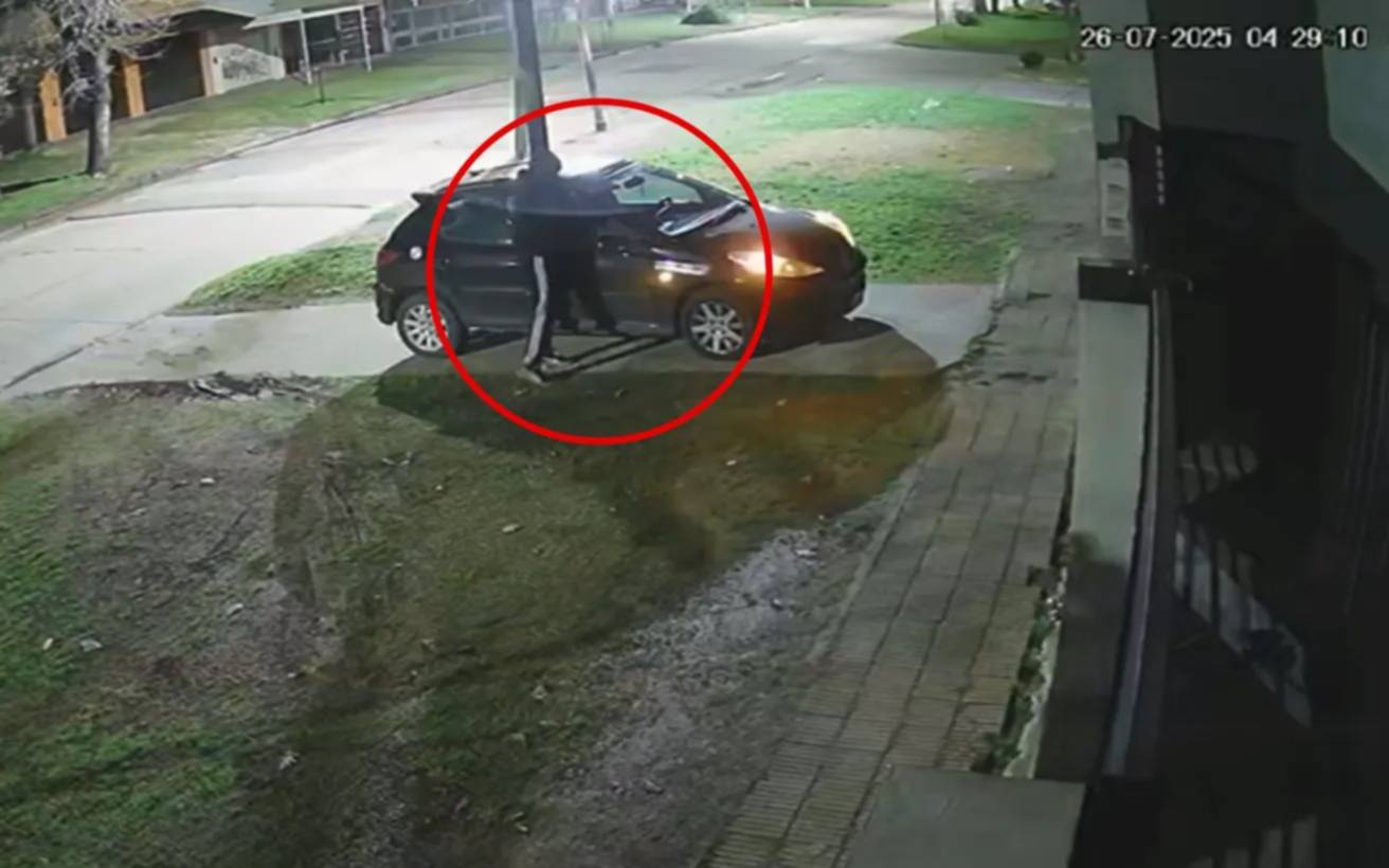 Sonó la alarma de un auto e hizo correr a un delincuente en La Plata