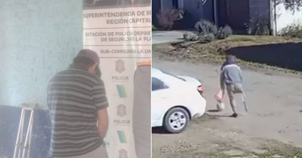 VIDEO. "En muletas", lo atraparon intentando robar en una casa de La Plata | El Dia