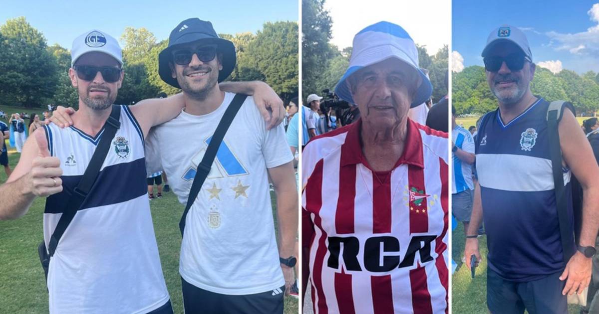 EL DIA EN ATLANTA | Hinchas de Gimnasia y Estudiantes presentes en el banderazo de Atlanta para acompañar a la Selección | El Dia