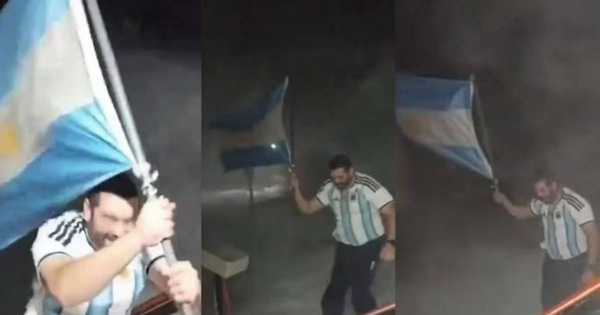 Locura en la Antártida: un hincha desafió los -30° en remera para festejar el triunfo ante Inglaterra en el Mundial | El Dia