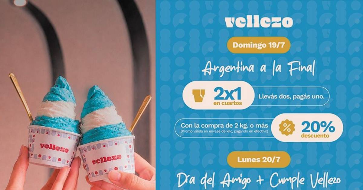 Vellezo se suma a la final del Mundial con promociones especiales y 2 x 1 en helados | El Dia