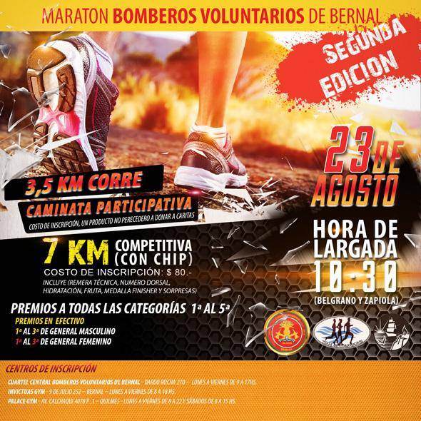 Segunda maratón de los Bomberos Voluntarios de Bernal