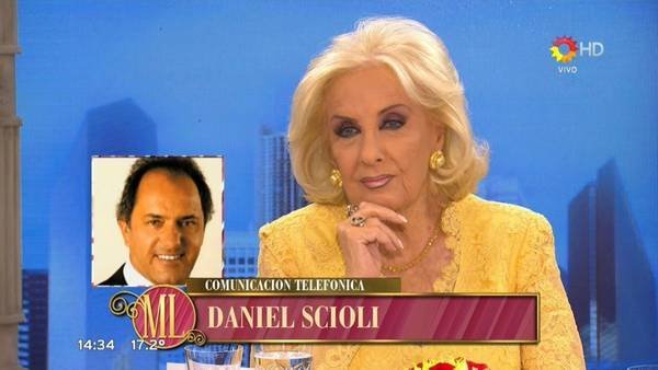 Scioli llamó al programa de Mirtha para negar las acusaciones en su contra