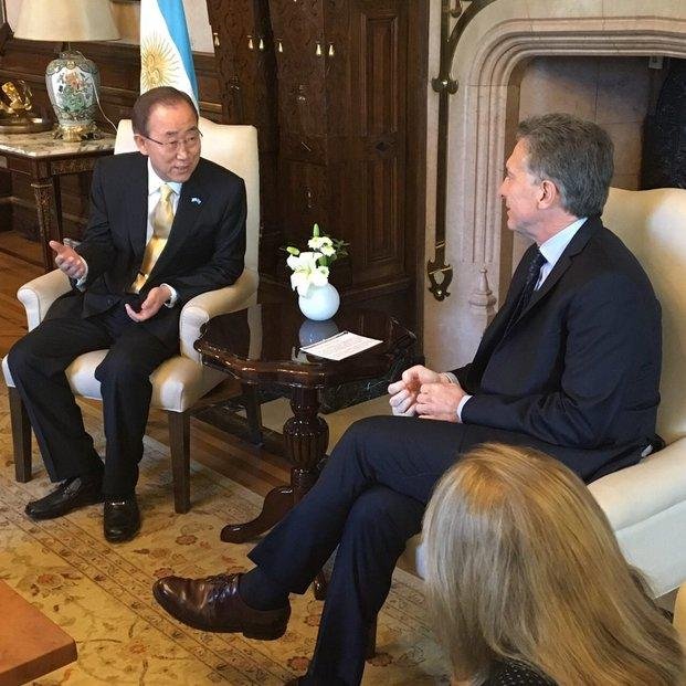 Ban Ki Moon destacó el "liderazgo" de Argentina en temas humanitarios