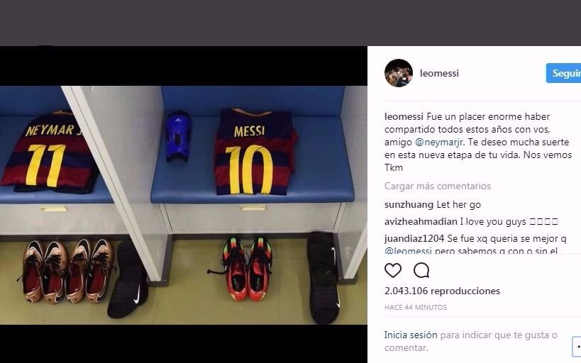 El mensaje de Messi tras la partida de Neymar y la respuesta del brasileño