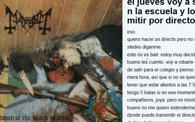 El misterio de la tapa de un disco de “black metal” que acompaña un sugestivo anuncio de suicidio