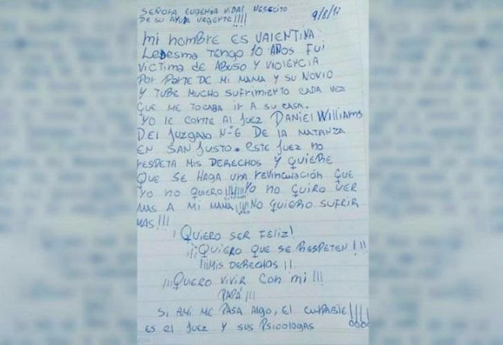 El gobierno bonaerense interviene en el caso de la nena que pidió ayuda en una carta
