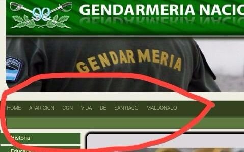 Hackearon la página de Gendarmería: "Aparición con vida de Santiago Maldonado"