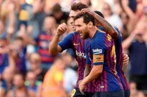 Messi pone primera con el Barcelona