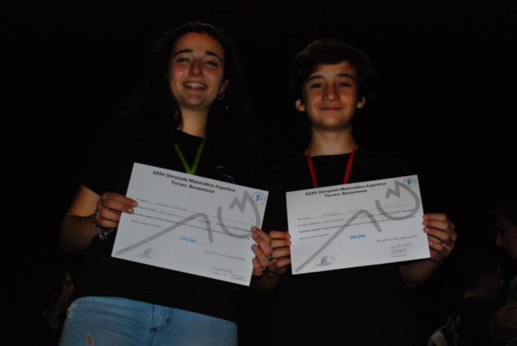 Un alumno y una alumna platenses son los campeones provinciales de Matemática