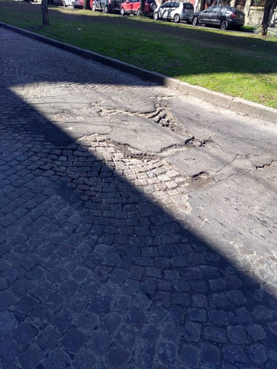 Un bache “rompeautos” en plena avenida 66
