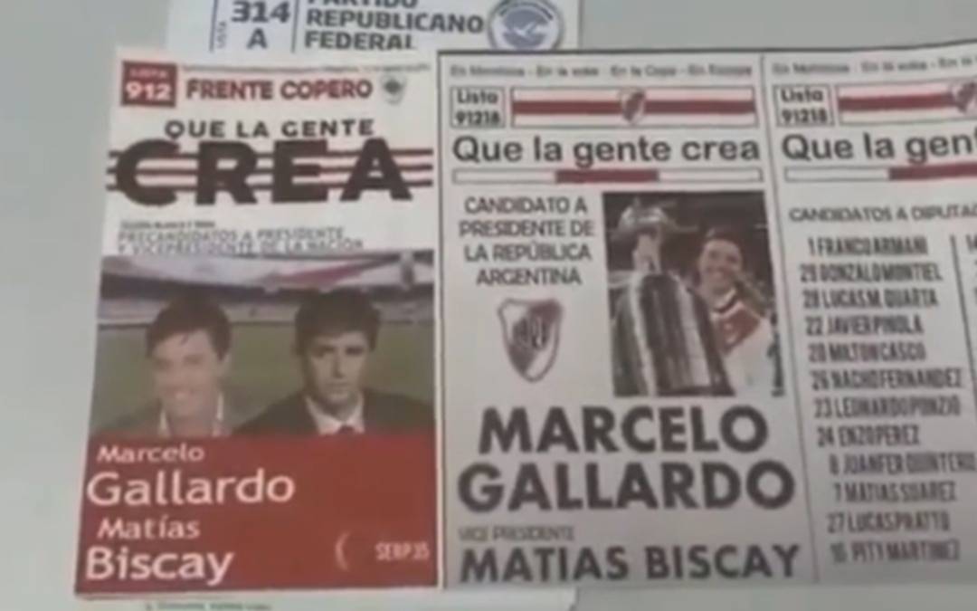 Frente Copero: La "boleta" de River para las PASO con Gallardo candidato a "presidente"