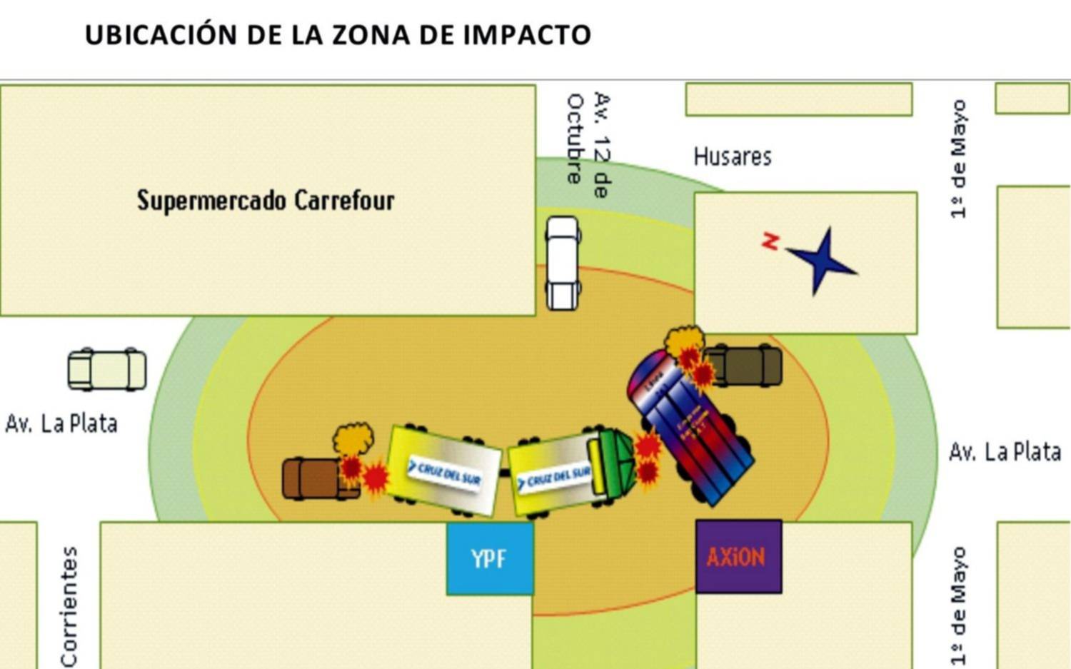 Simulacro de colisión múltiple vehicular