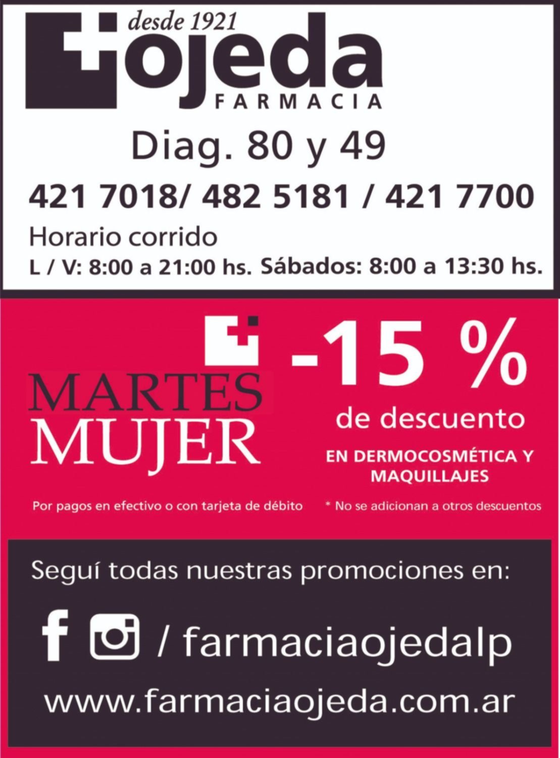 Martes con 15 por ciento de descuento en dermocosmética y maquillajes