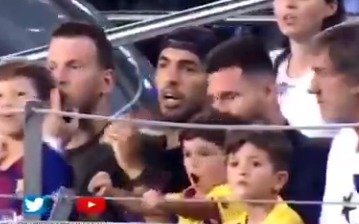 Mateo Messi siempre da la nota: desde la platea del Barcelona gritó el gol del Betis