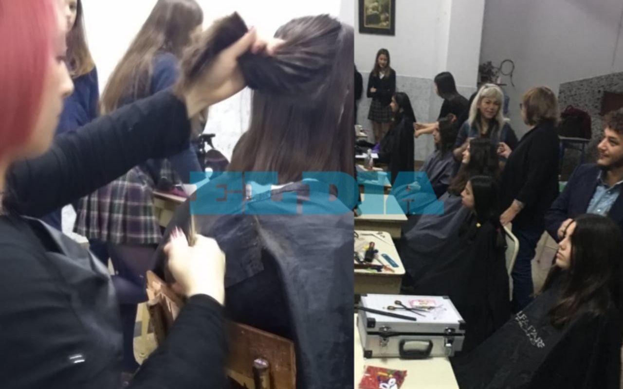 Solidaridad en un colegio platense: donaron pelo para pelucas oncológicas