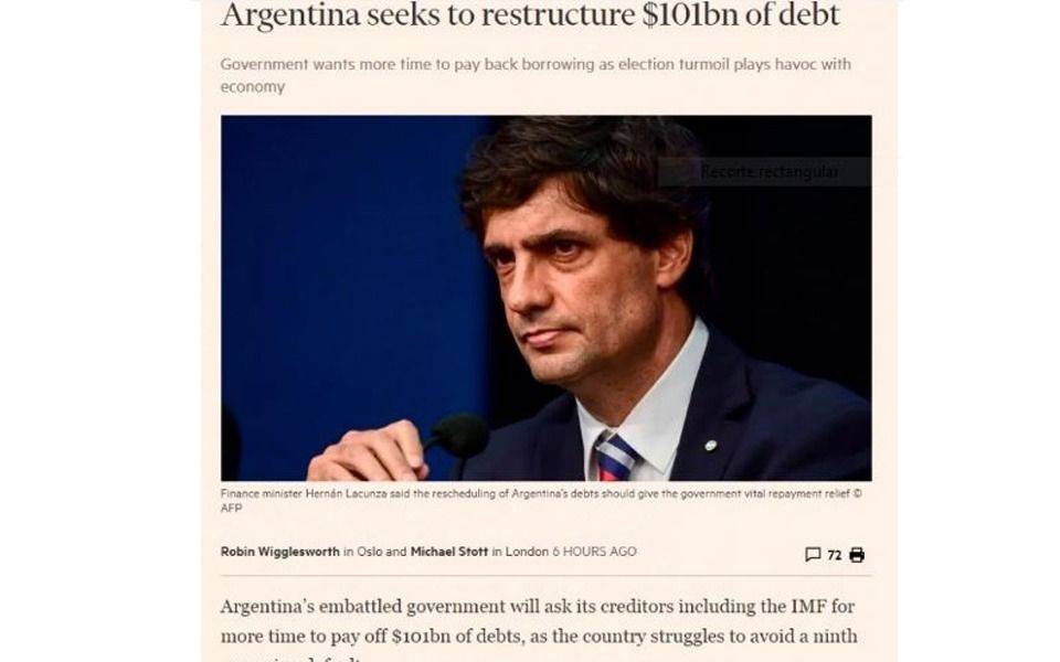 Pesimista análisis del Financial Times sobre Argentina: advierten por el default