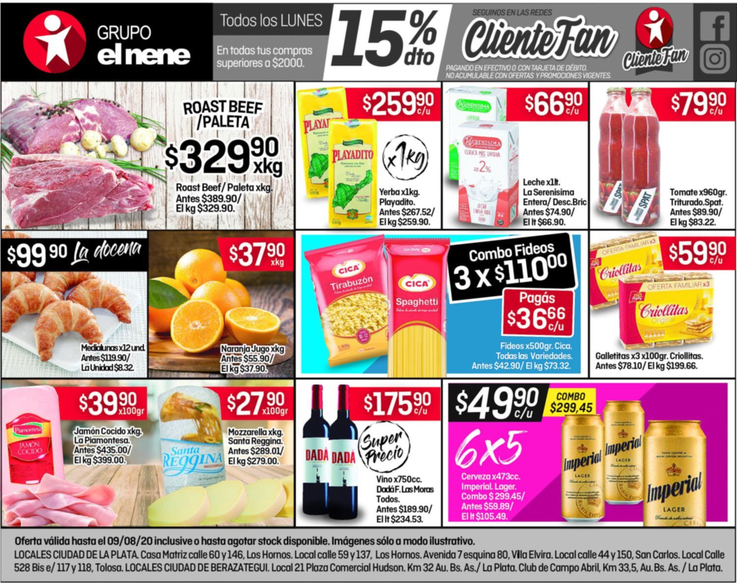 El lunes 15% de descuento en tus compras superiores a $2000