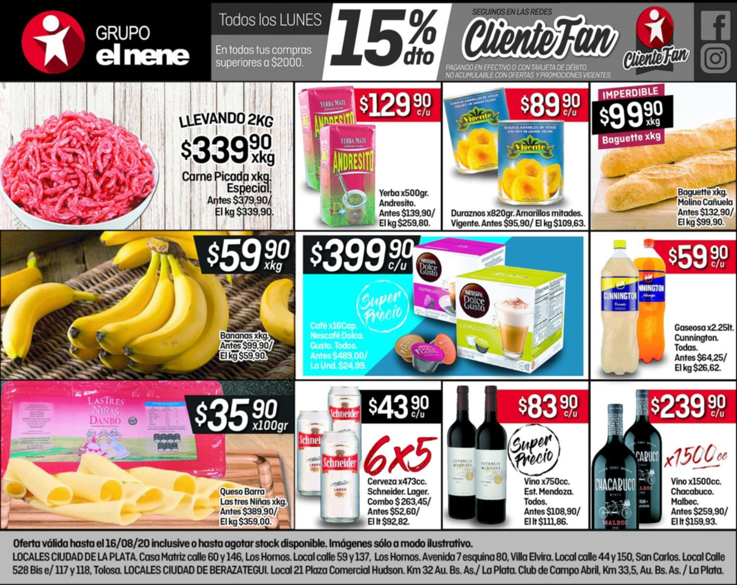 El lunes 15% de descuento en tus compras superiores a $2000