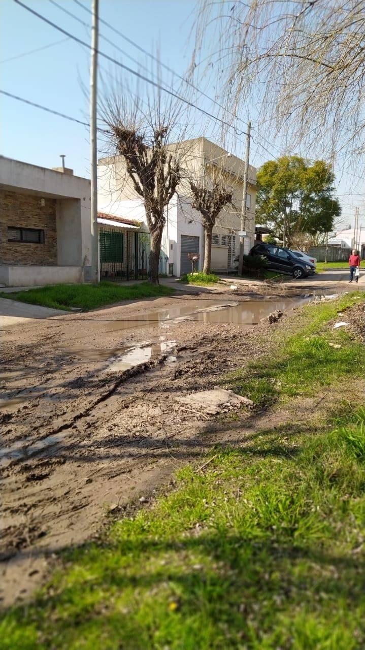 Un caño roto, agua estancada y la calle destruida, el reclamo de vecinos de San Carlos