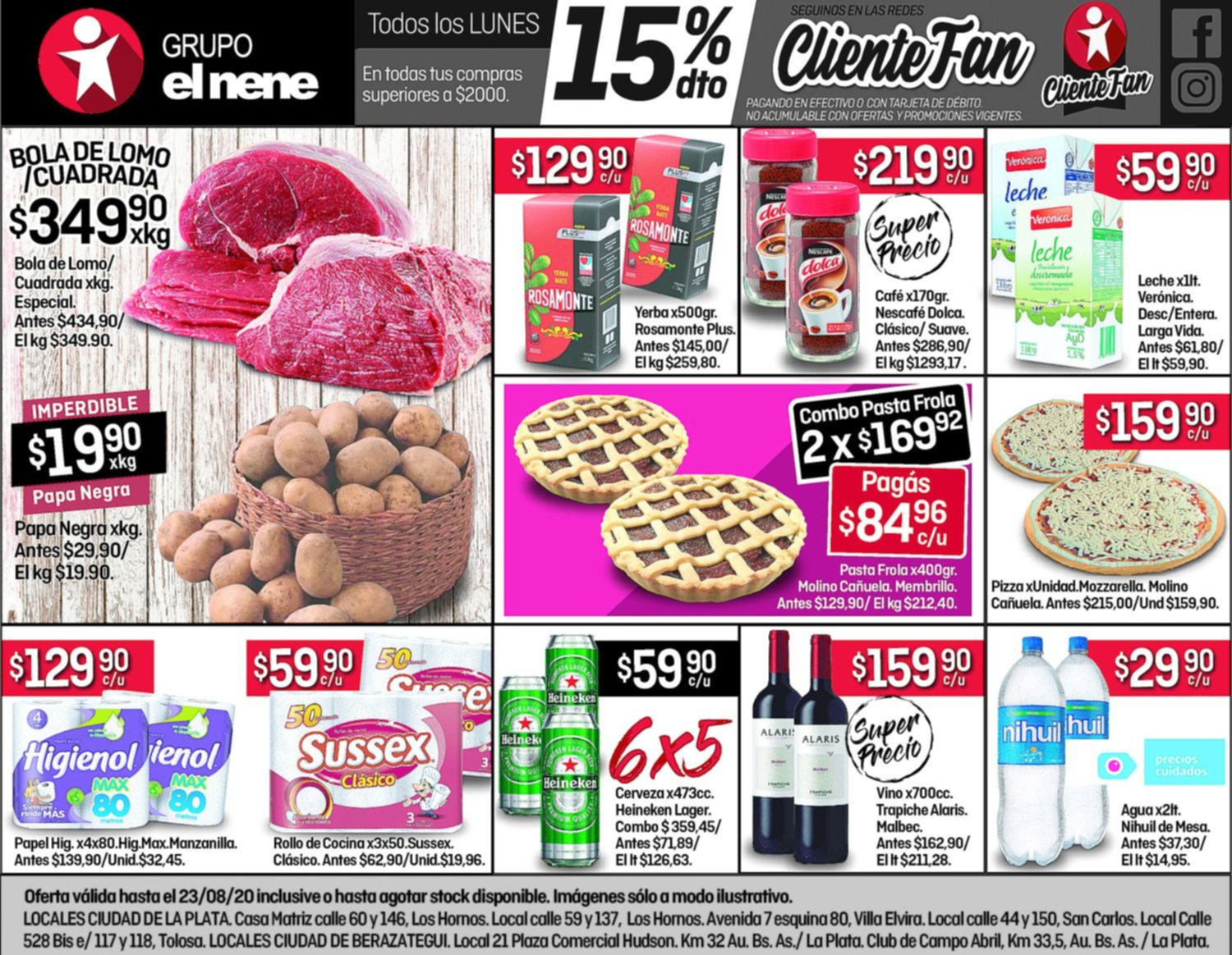 El lunes 15% de descuento en tus compras superiores a $2000
