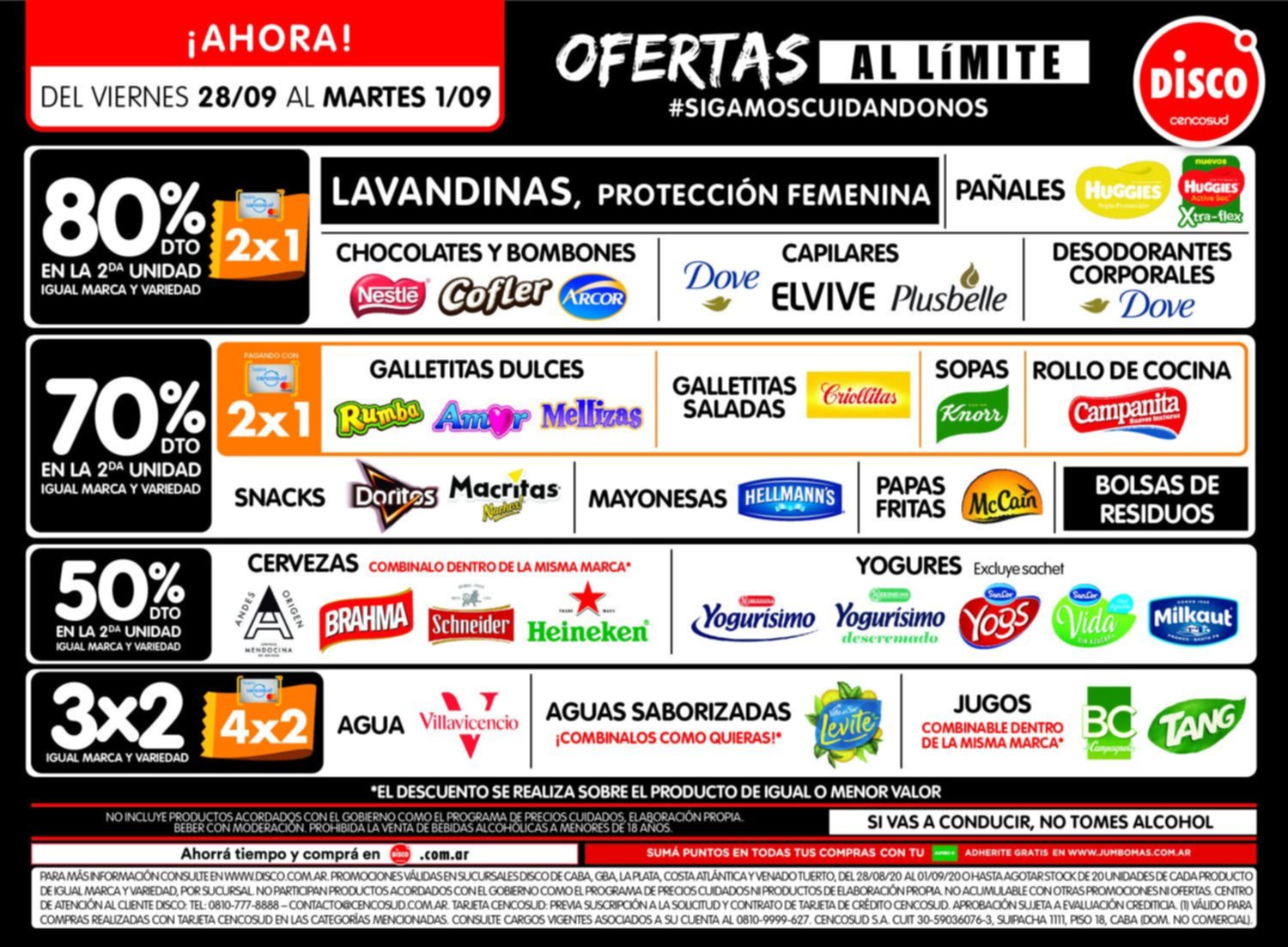 Ofertas al límite del viernes 28 de agosto al martes 1 de septiembre