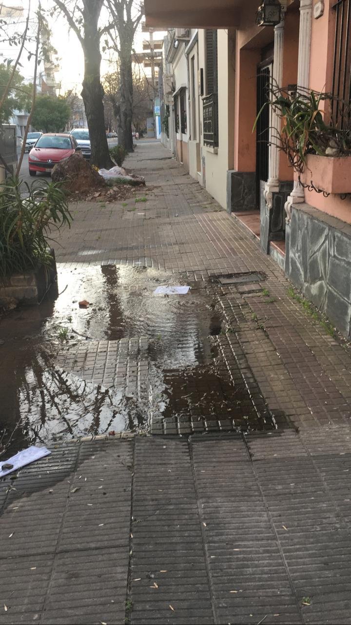 Derroche y riesgo de caídas por una filtración en 16 y 54