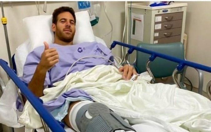 Del Potro recibió el alta médica para el inicio de la rehabilitación en la rodilla derecha