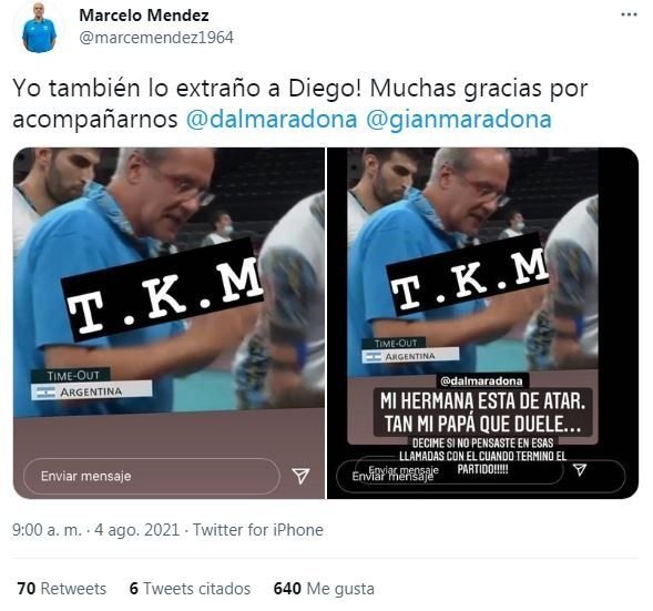 El emotivo homenaje del DT de la Selección de vóley a Maradona: "Yo también lo extraño a Diego"