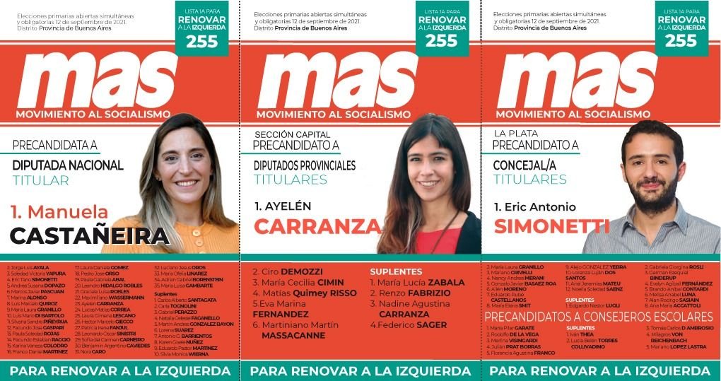 El Nuevo MAS ya tiene las boletas para competir en las PASO