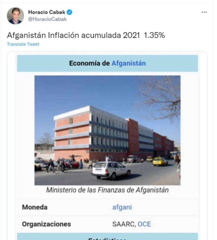 En medio de la crisis política en Afganistán, Horacio Cabak lanzó un polémico tweet