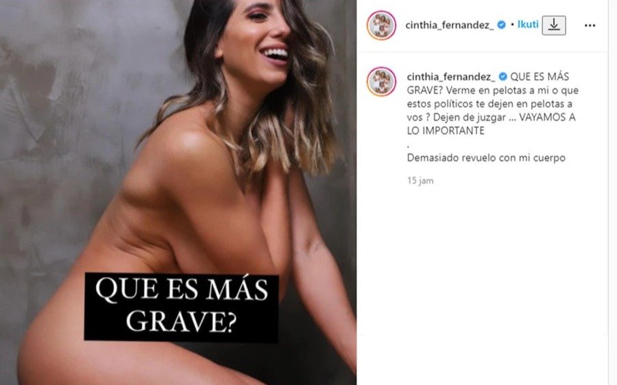 Cinthia Fernández, que es precandidata, posó desnuda y le puso pimienta a la campaña