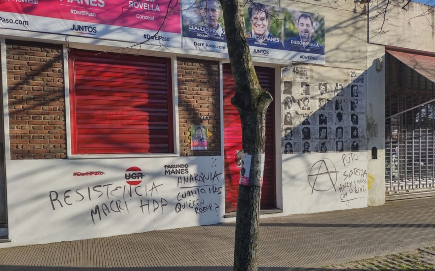 Vandalizaron un local del espacio de Manes que fue recientemente inaugurado en Villa Elisa