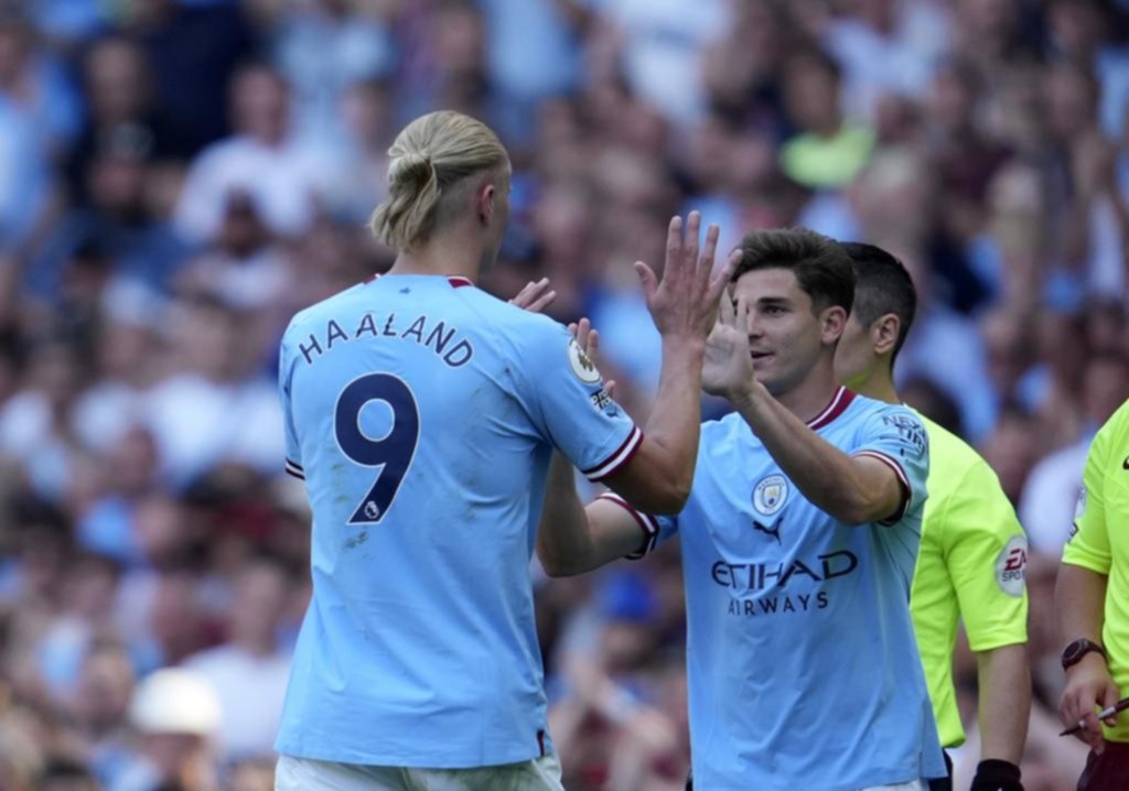 Con el ingreso de Julián Alvarez el City aplastó al Bournemouth