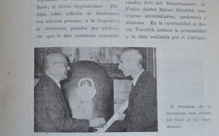 El día en que Robert Oppenheimer, el "padre" de la bomba atómica, estuvo en La Plata y visitó la UNLP