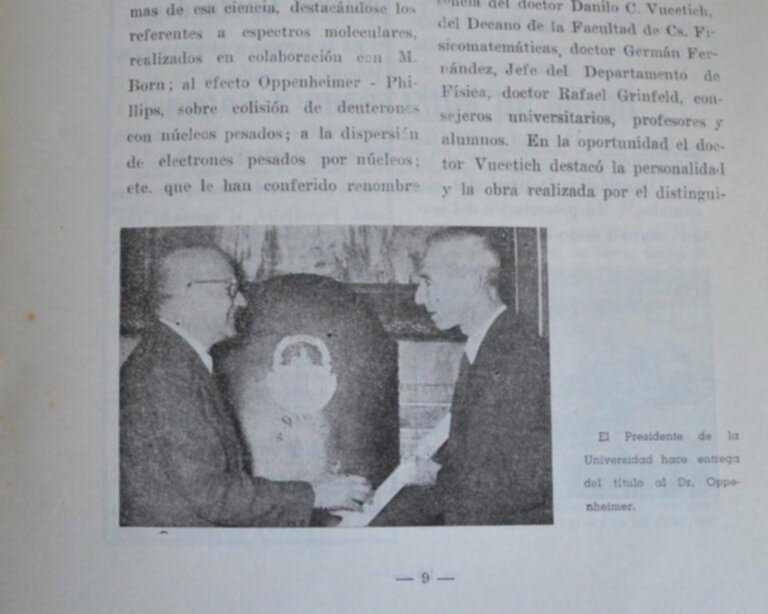 Oppenheimer visitó La Plata un día de 1961