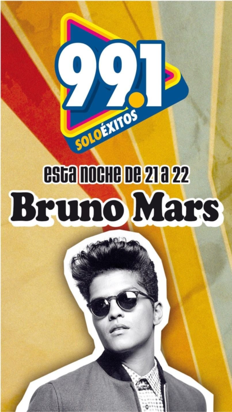 Bruno Mars será protagonista esta noche del especial de Éxito FM 99.1
