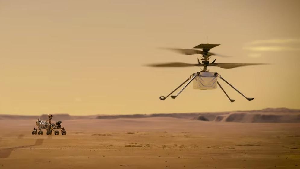 El helicóptero Ingenuity completó su 55º vuelo en Marte