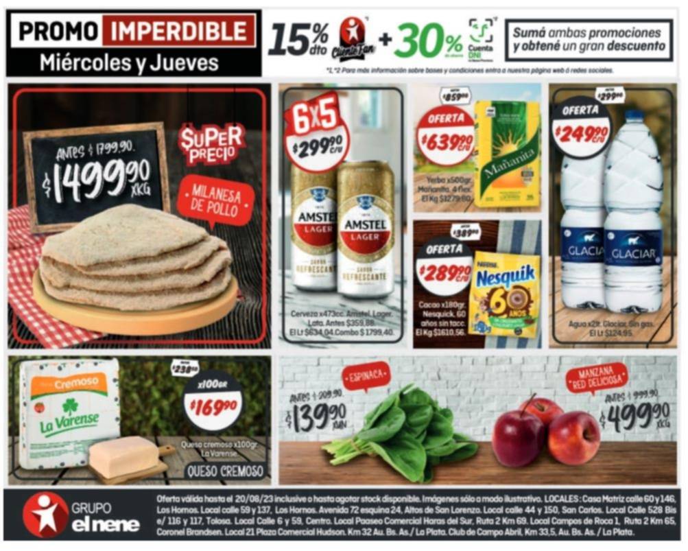Imperdibles ofertas en El Nene hasta el 20 de agosto