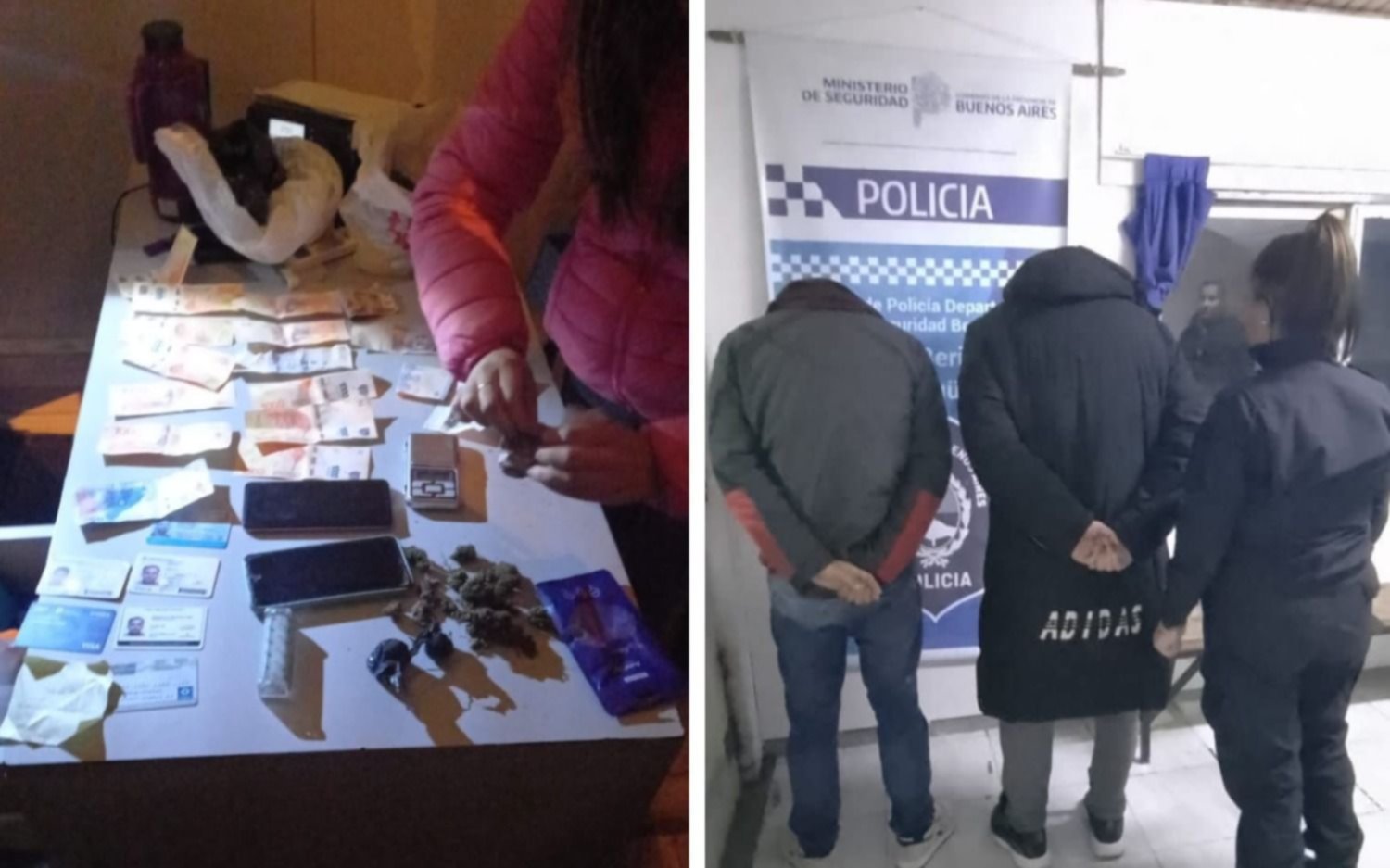 Detienen a dos hombres con drogas, balanzas y dinero en efectivo en Berisso
