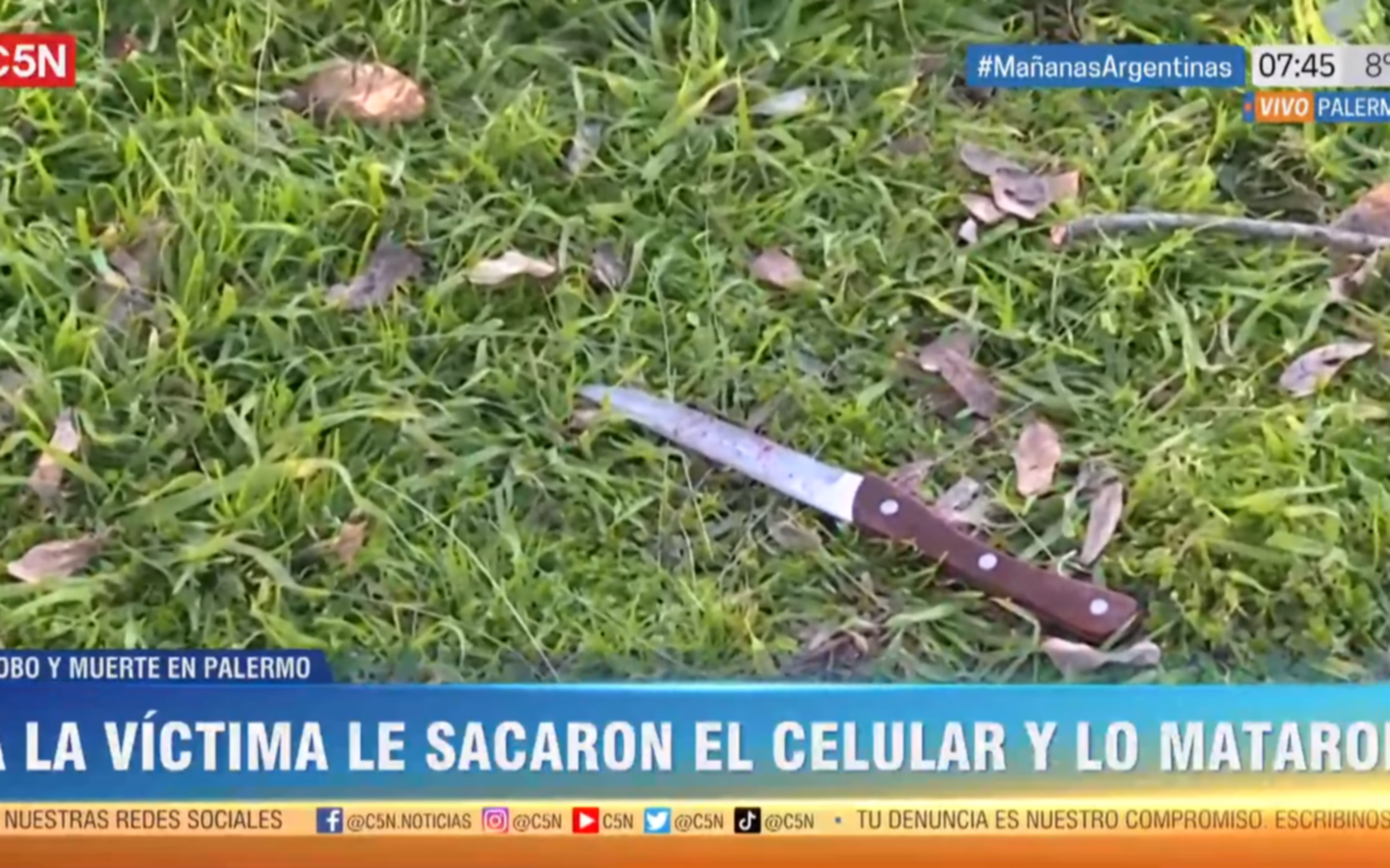 Insólito: tras el rastrillaje policial por el crimen en Palermo, móvil de C5N encontró un cuchillo con sangre