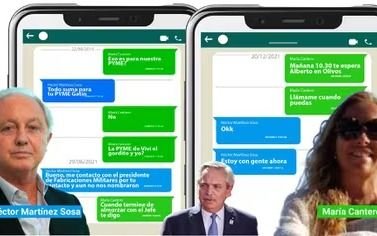 Revelan chats entre la secretaria de Alberto y su marido, el broker del escándalo de los seguros